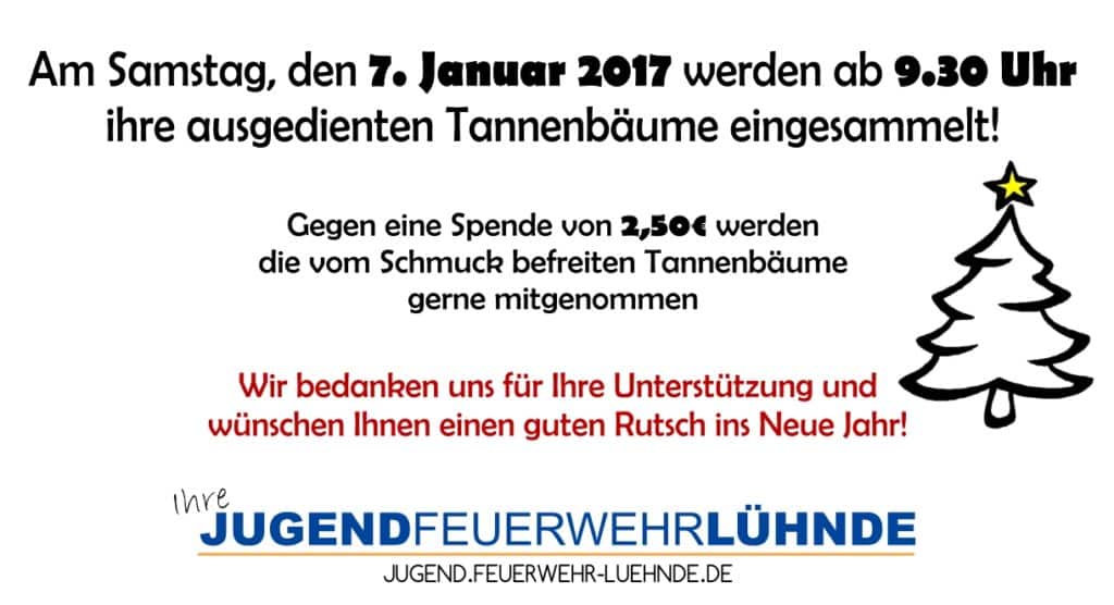 Jugendfeuerwehr sammelt Tannenbäume